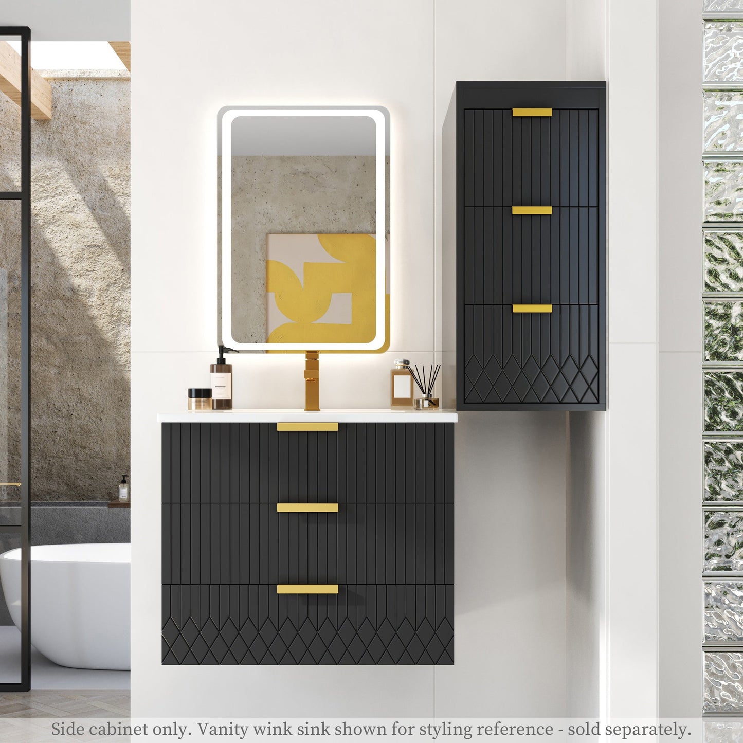 Wall Mounted Floating Cabinet with Drawers
