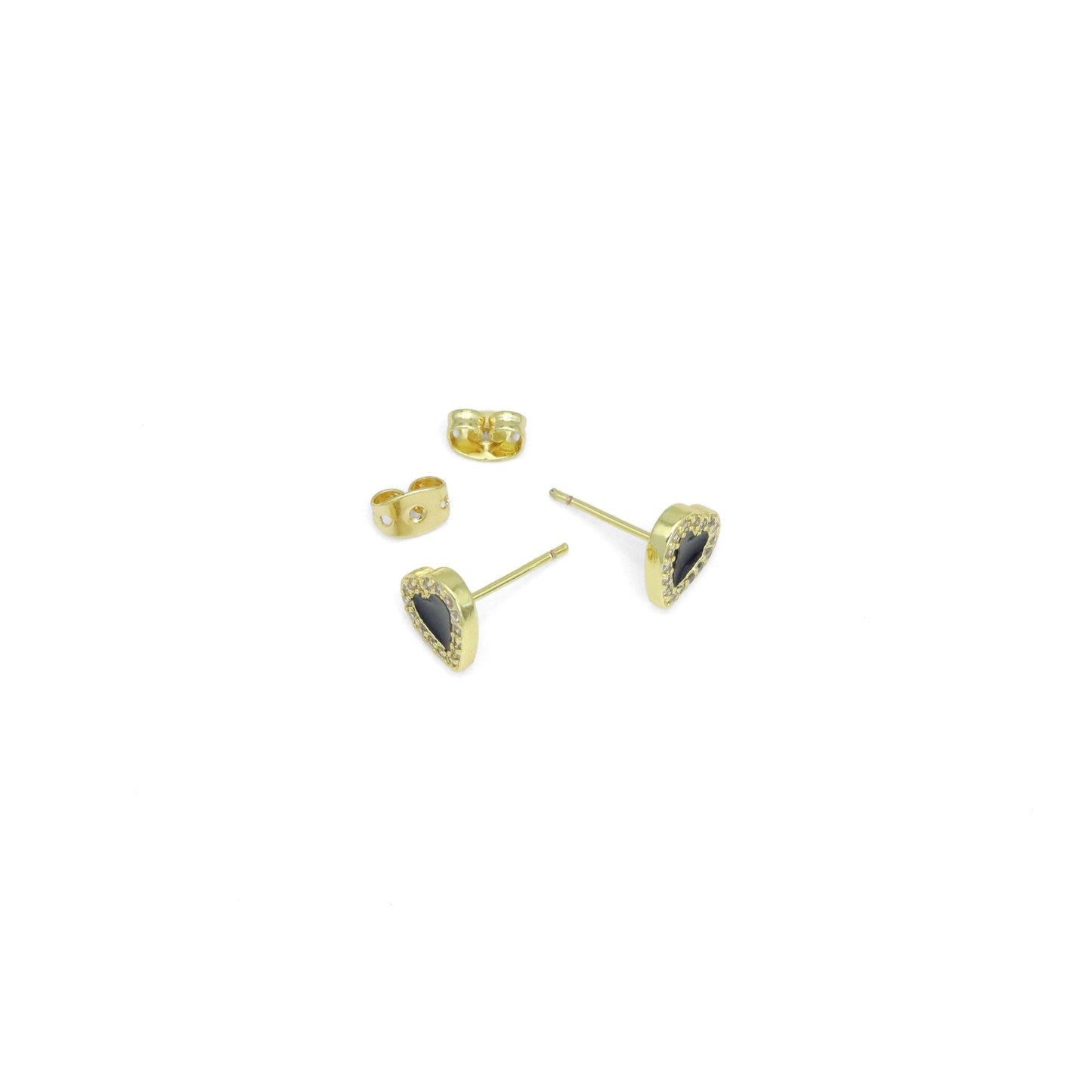 Clear CZ Heart Shape Stud Earrings, Sku#LK979