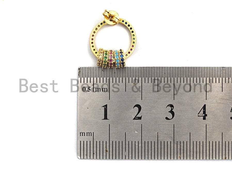 CZ Ring Shape Dangle Earrings, Sku#J120