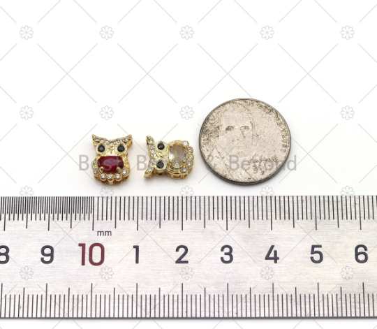 CZ Micro Pave Night Owl Pendant, Sku#LK535
