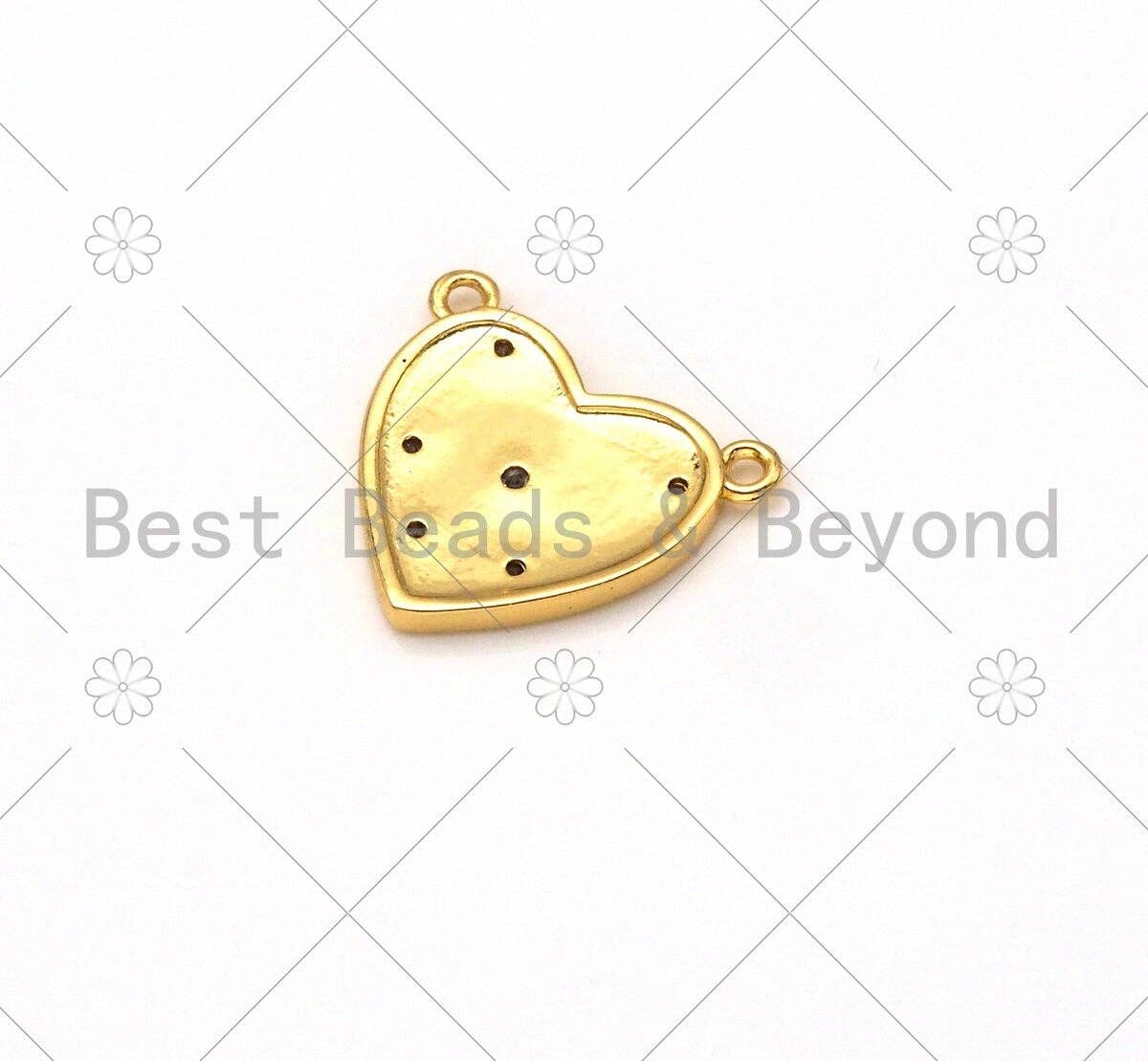 CZ Micro Pave Five Point Star On Heart Shape Pendant,18K Gold Filled Star Charm, Necklace Bracelet Charm Pendant,19x16mm,Sku#LK403