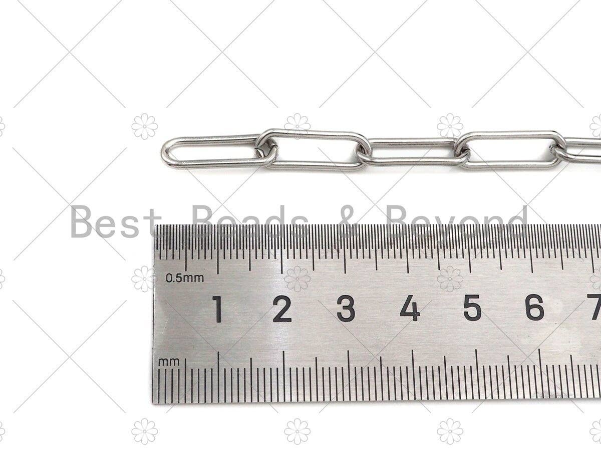 Non-tarnish Stainless Steel Paper Clip Chain, 7x19mm, Antique Silver Color Unfinished Jewelry Chains, Wholesale Chain,sku#A101