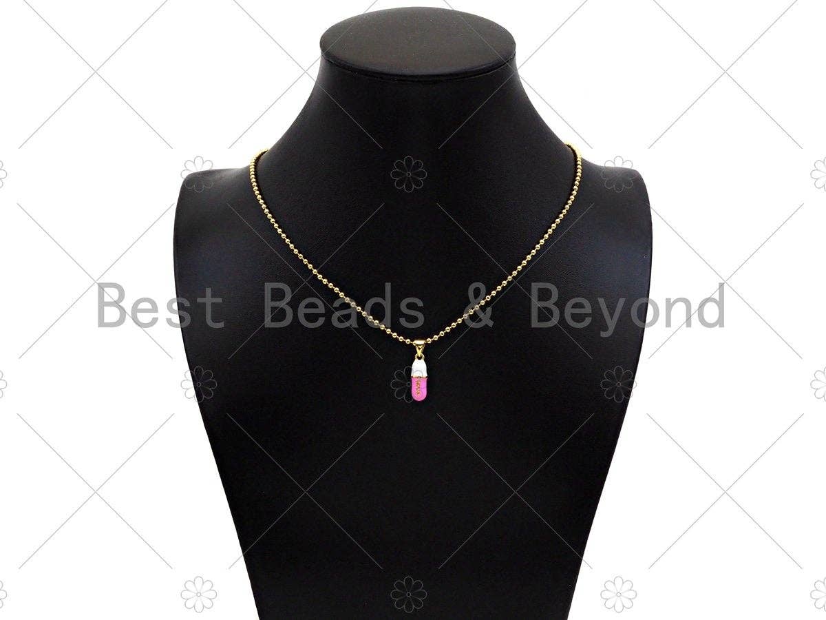 Enamel Colorful Pill Shape Pendant Chaem,Love Word Pink Turquoise Black Cobalt Red Enamel Jewelry,6x17mm,Sku#LK285