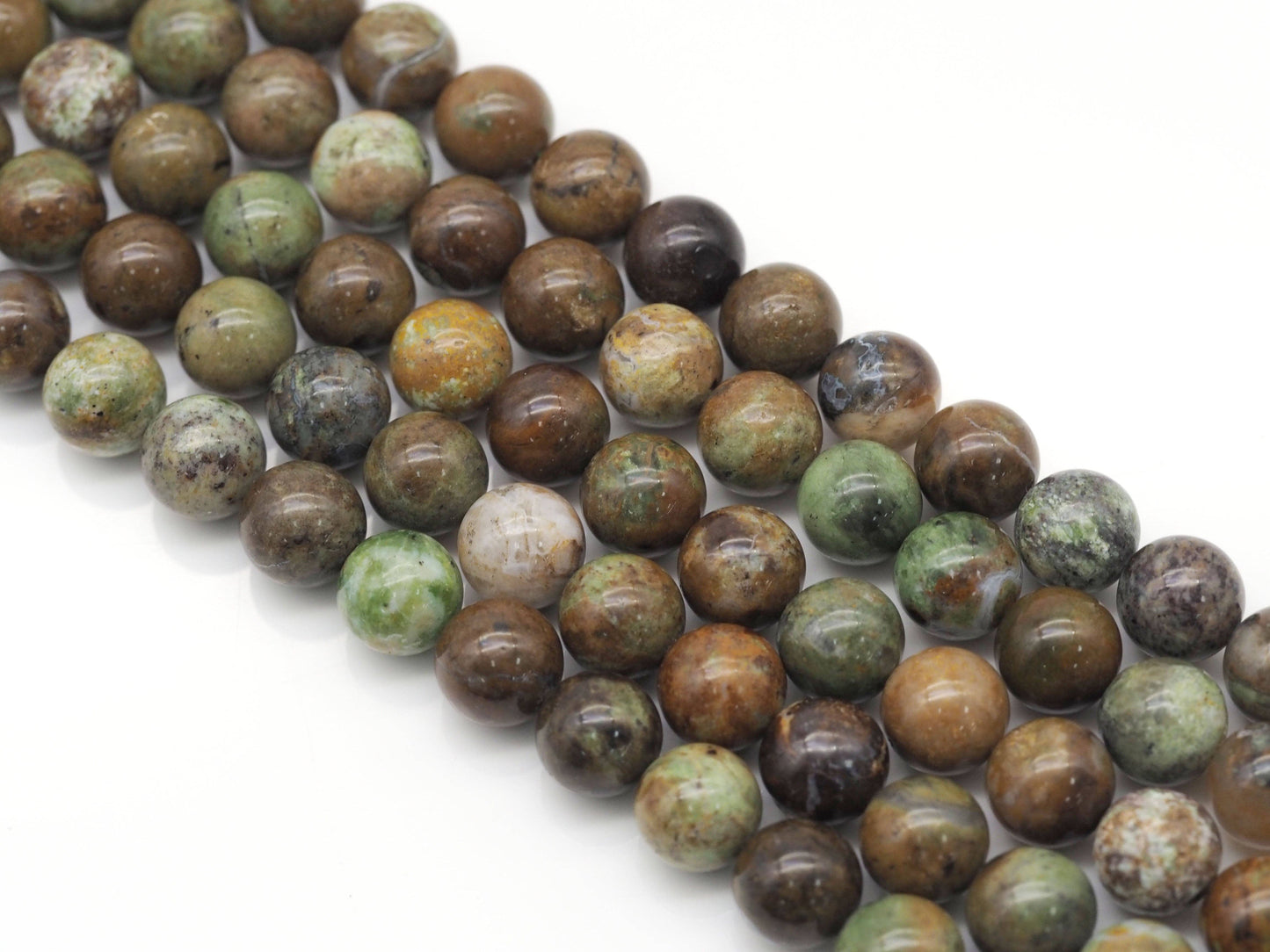 Genuine Green Opal Round Smooth Beads, Sku#U1370
