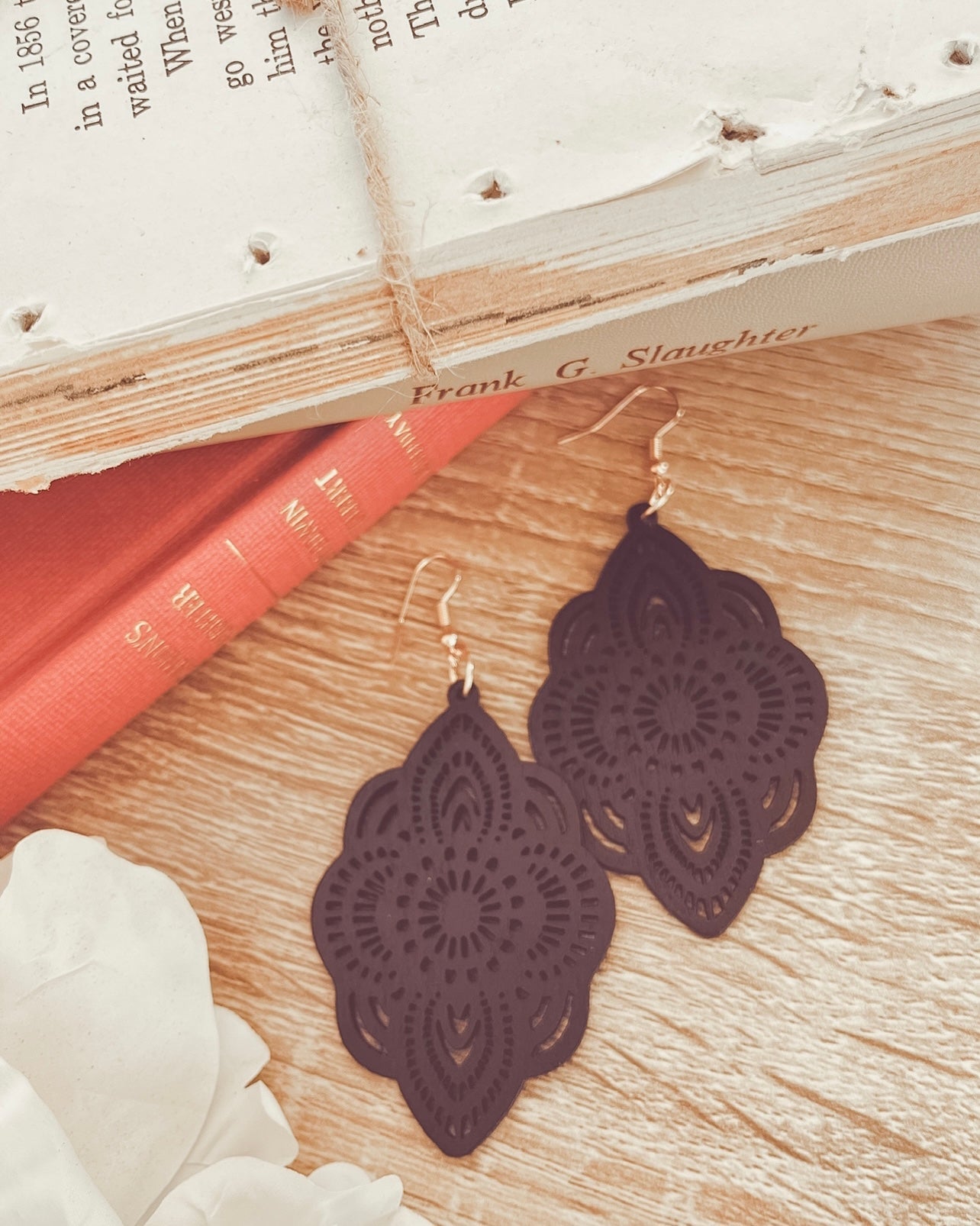 Beautiful Black Wood Earrings