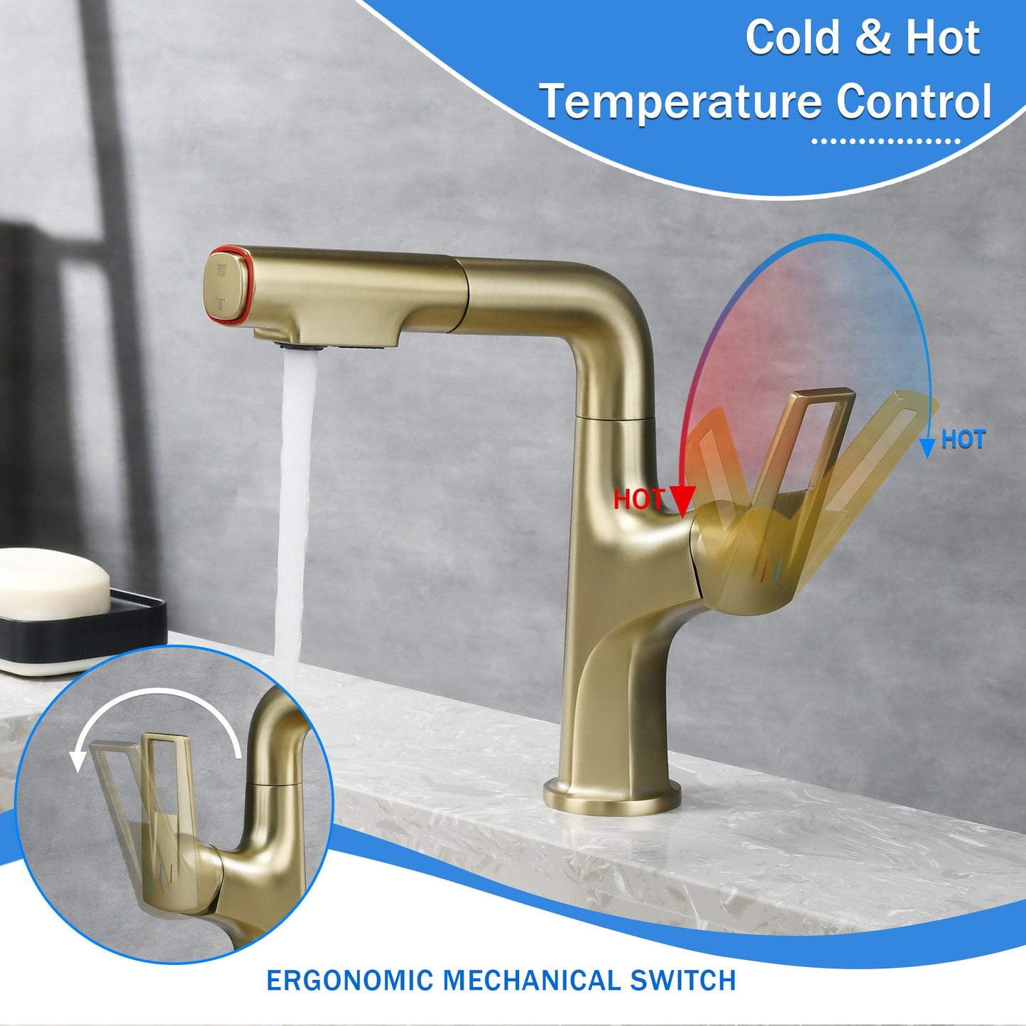 Brushed Bathroom Sink Faucet