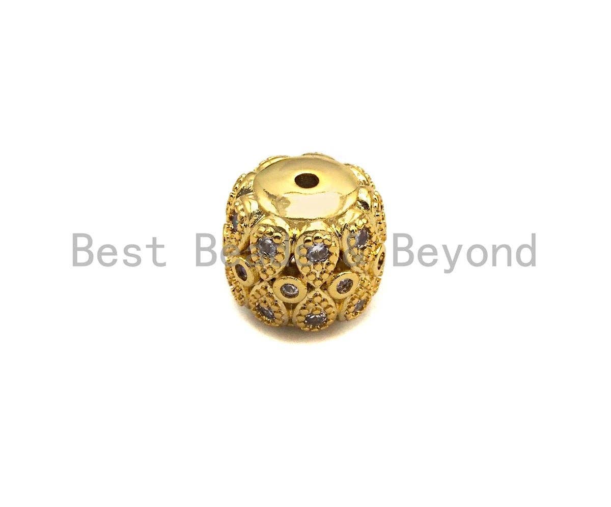 CZ Micro Pave Drum Barrel Fancy spacer beads, sku#X113