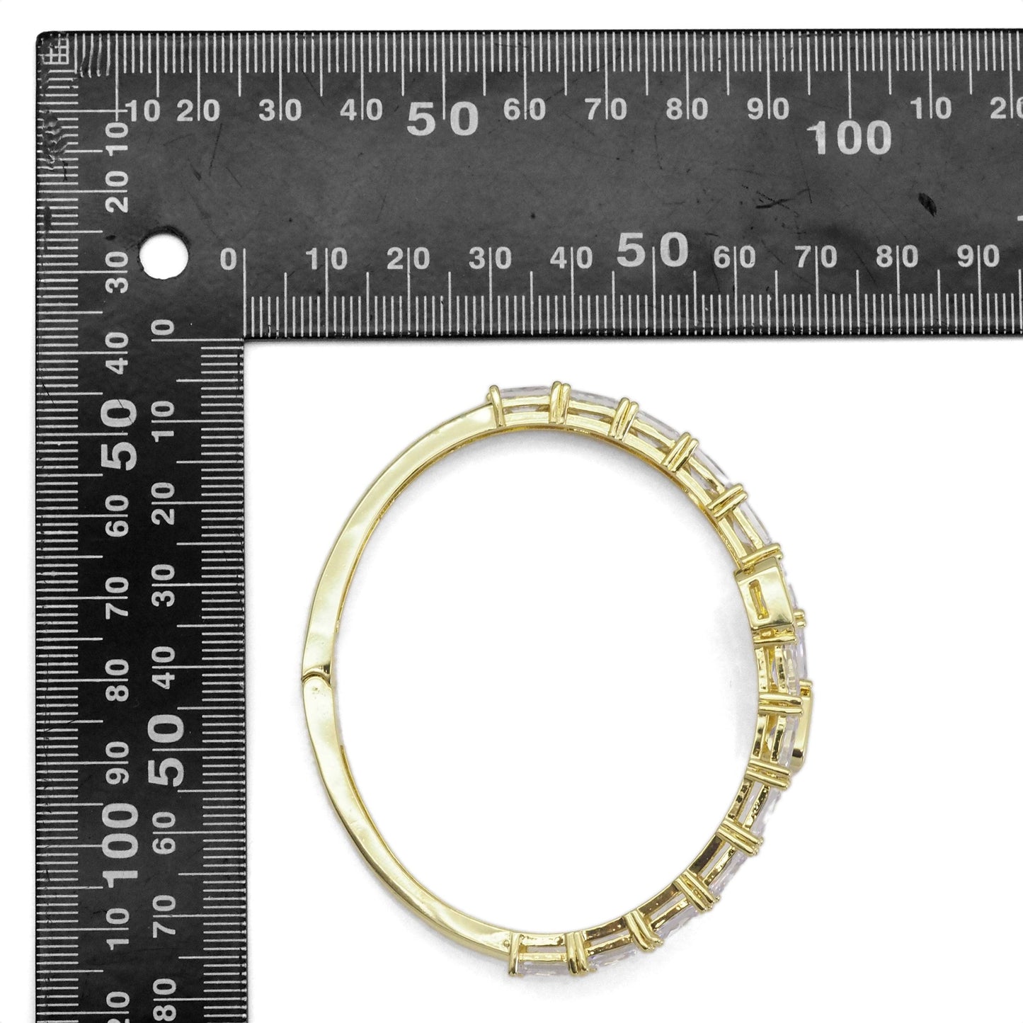 Gold Silver Baguette CZ Wrap Adjustable Bracelet, Sku#LX371