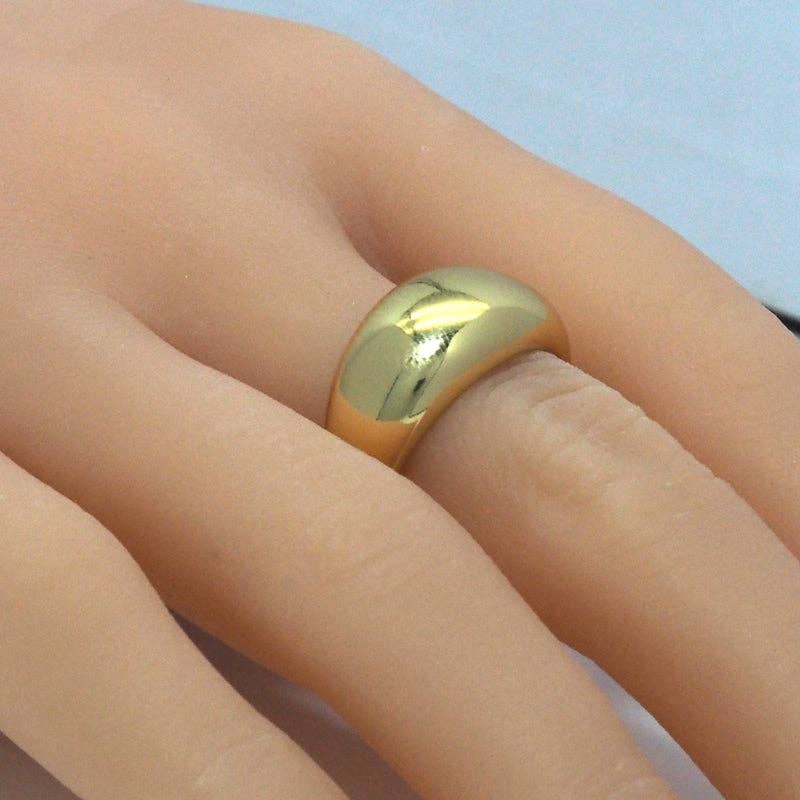 Gold Plain Chunky Adjustable Ring, Sku#LX201