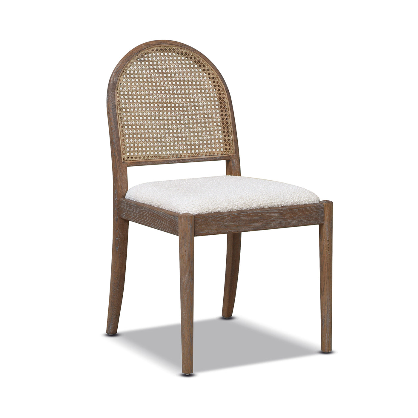 Panama 18.5" Curved Cane Rattan Side Dining Chair, Set of 2