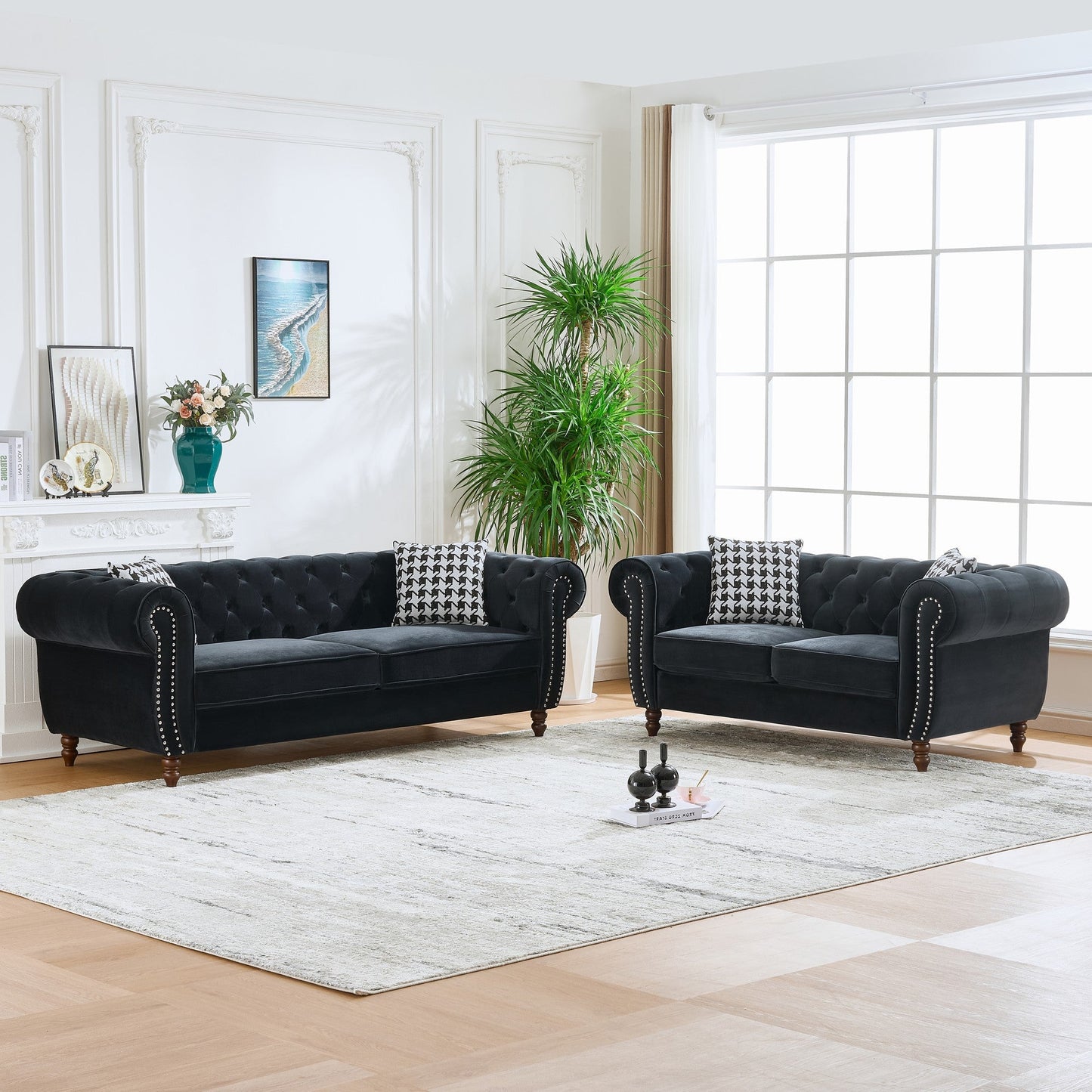 Chesterfield Velvet Upholstered Sofa