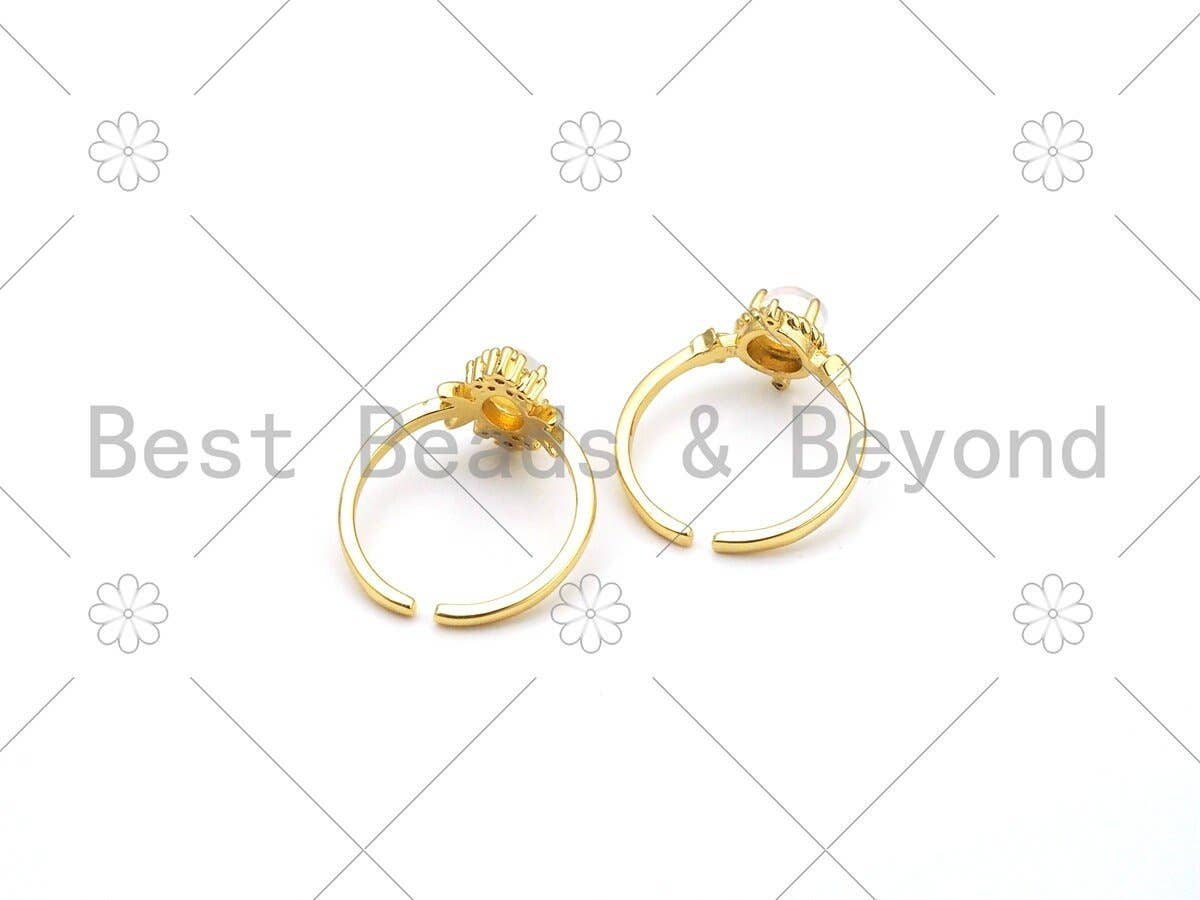 Blue Moonstone Adjustable Ring, Sku#X252