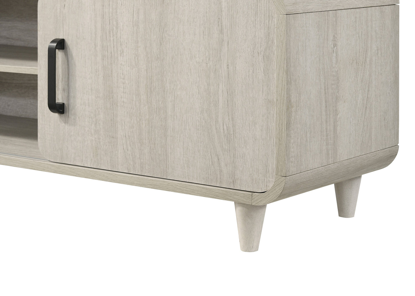 1pc TV Stand - Contemporary Light Wood Finish with Sliding Doors