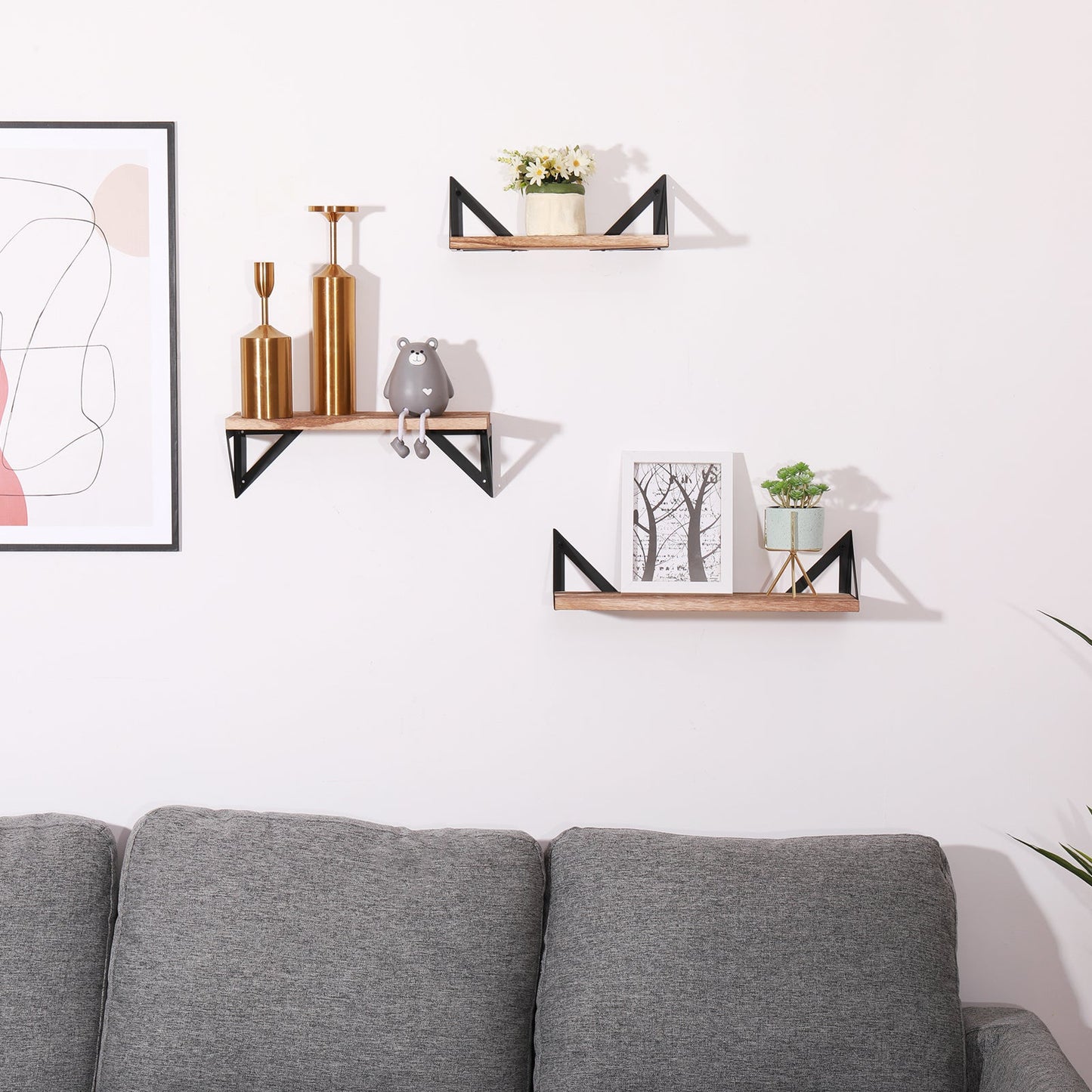 Floating Shelves, Set of 3 Wall Mounted Shelves