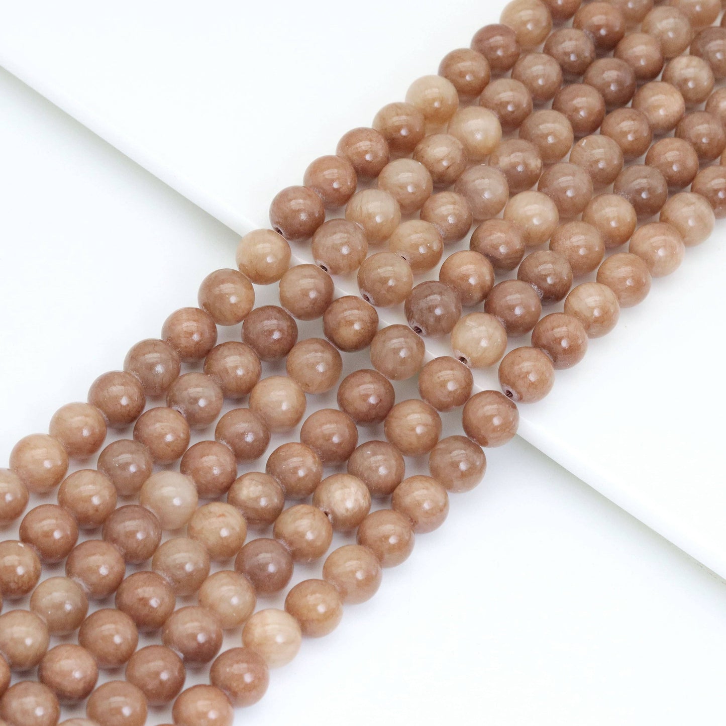 Brown Jade Round Smooth Beads, Sku#U2021