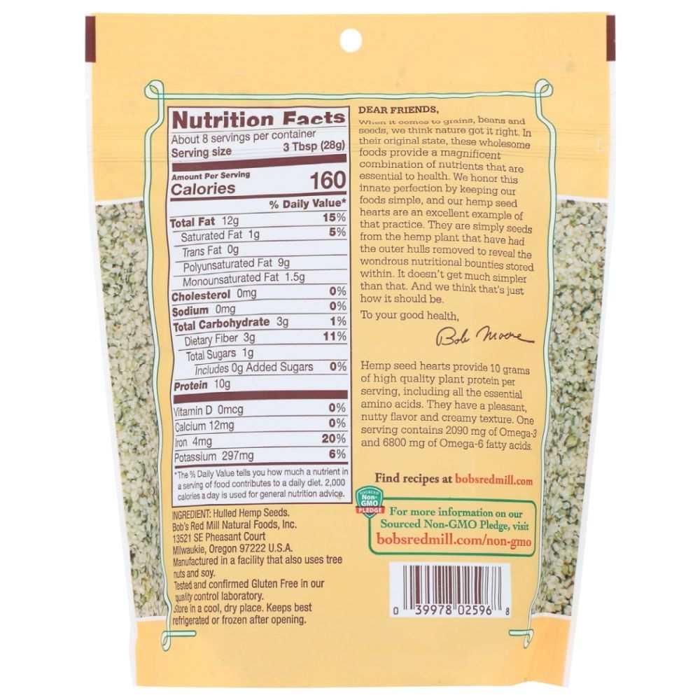 BOB'S RED MILL: Hulled Hemp Seed Hearts, 8 oz