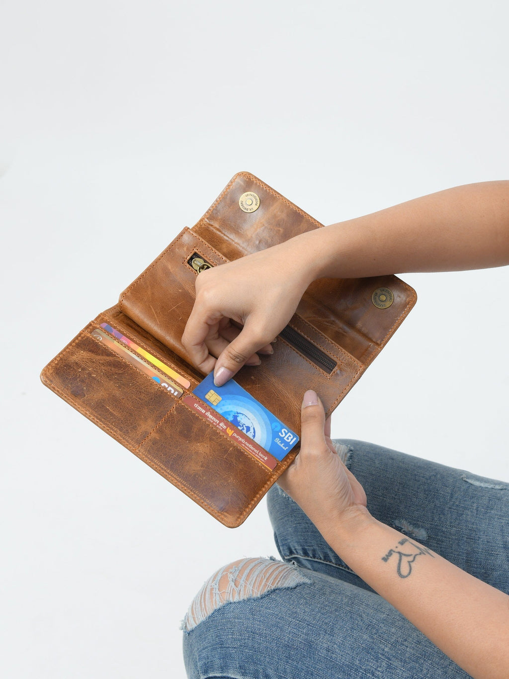 Portefeuille Ellison pour femme - Marron clair