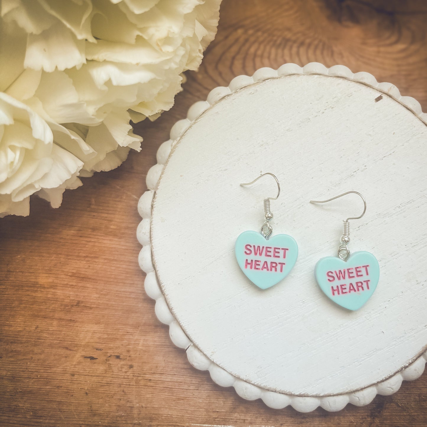 Beautiful Candy Heart Valentines Earrings