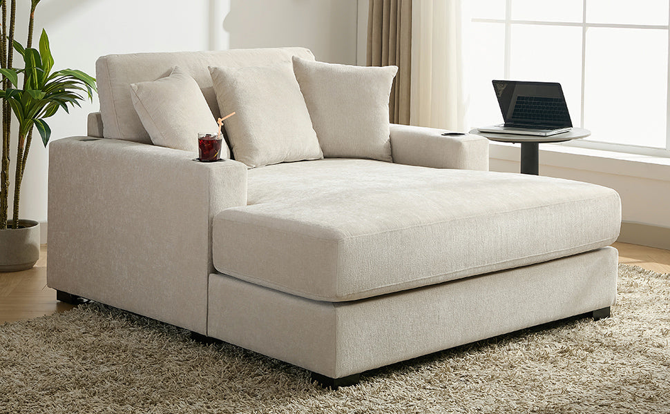 55" Oversized Chaise Lounger - Modern Style Sofa Couch