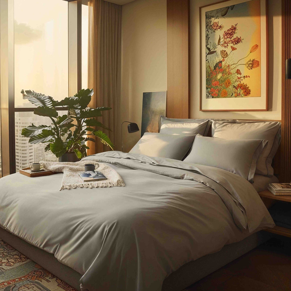 Housse de couette de luxe en satin de coton australien