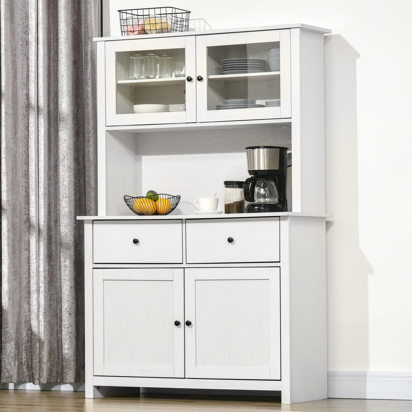 HOMCOM 63.5" Kitchen Buffet with Hutch