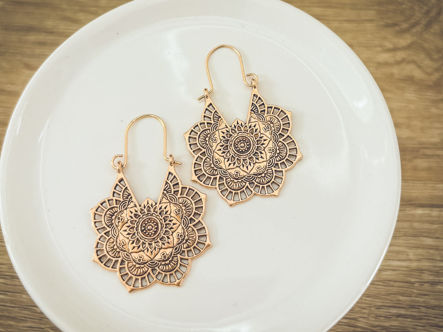 Beautiful Gold or Silver Mandala Earrings