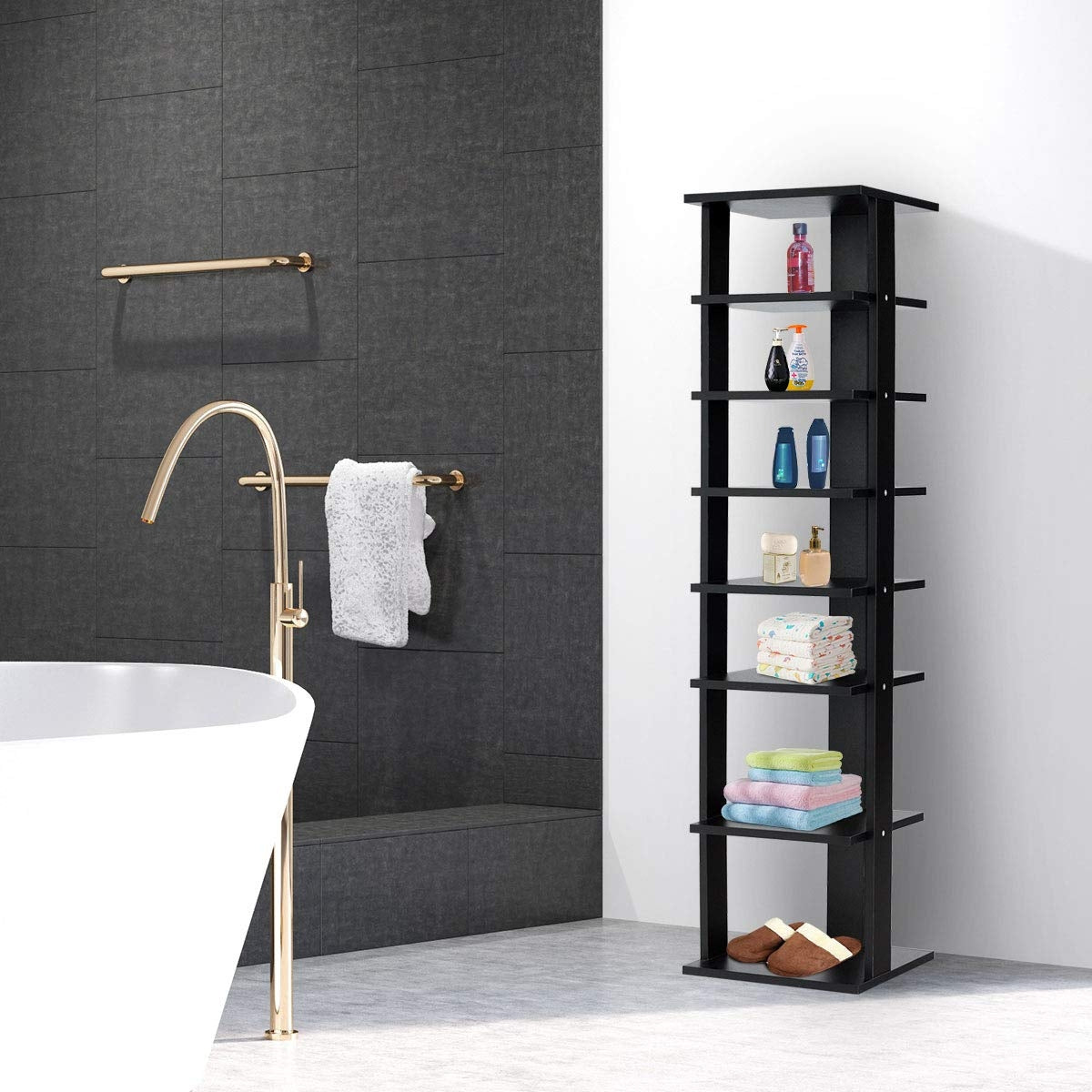 7-Tier Shoe Rack Practical Free Standing Shelves Storage Shelves