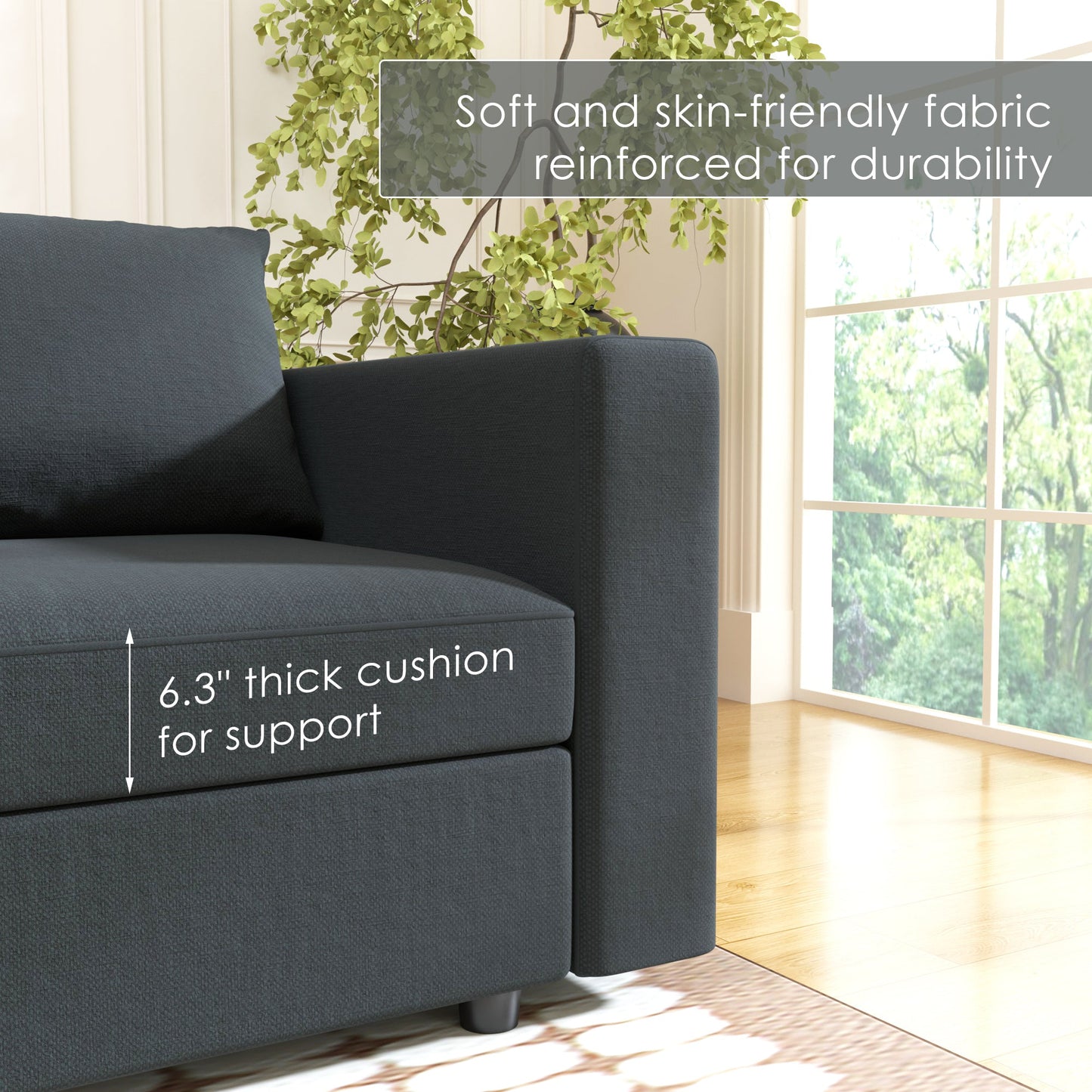 Ainfox Module Sectional Sofa Dark Grey Single Sofa Chair For Home Office