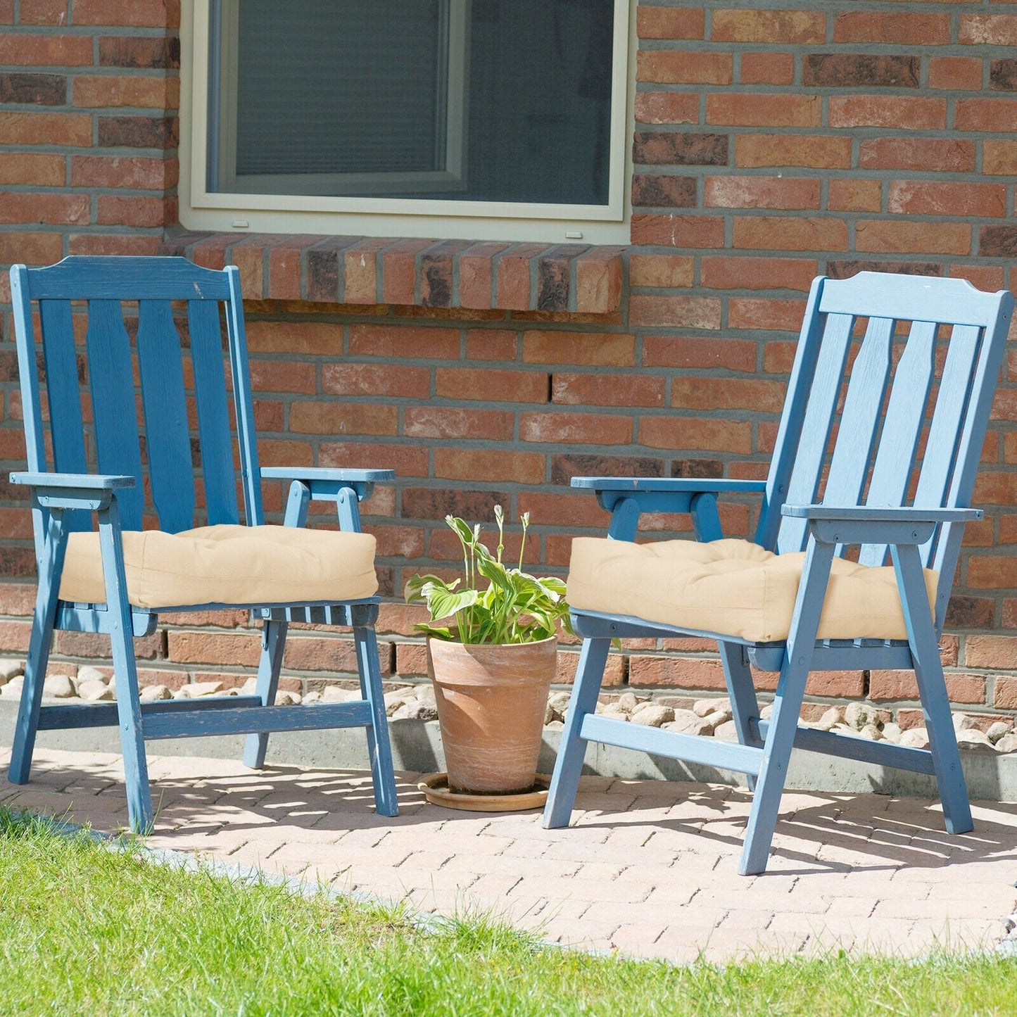 21 Inch x 21 Inch Patio Chair Seat Cushion Pads for Indoor and Outdoor