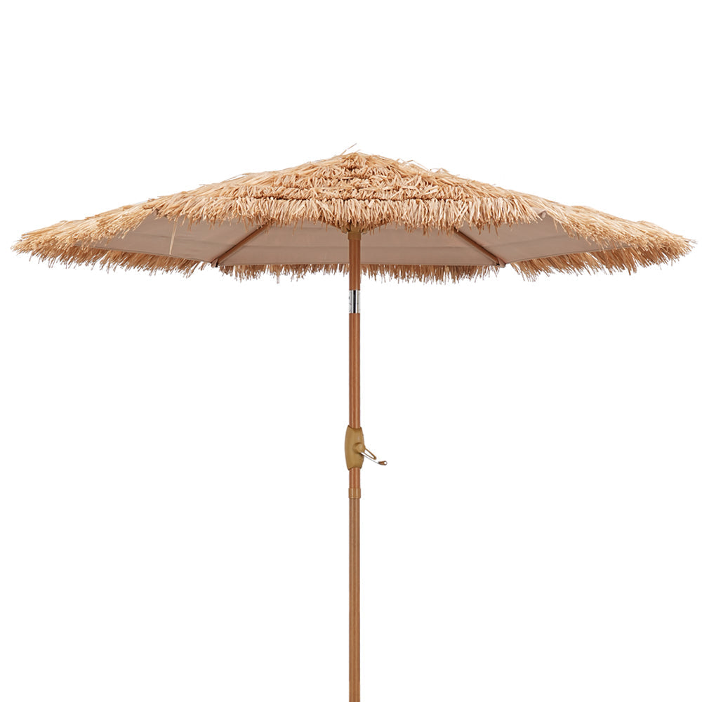 Ainfox 7.5ft Hula Thatched Tiki Umbrella Hawaiian Patio Beach Umbrella with Tilt (No Base)