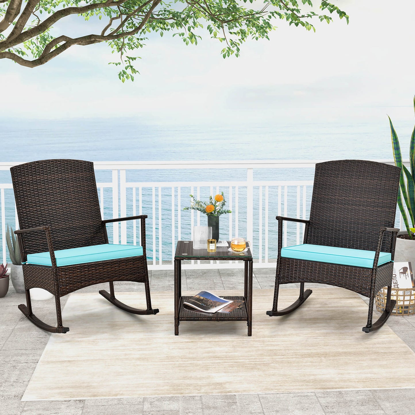3 Piece Patio Rocking