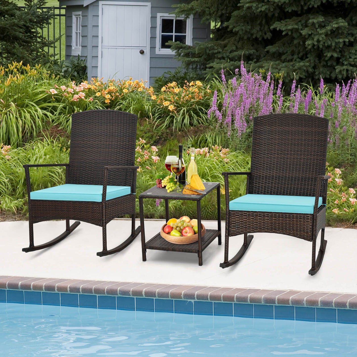 3 Piece Patio Rocking