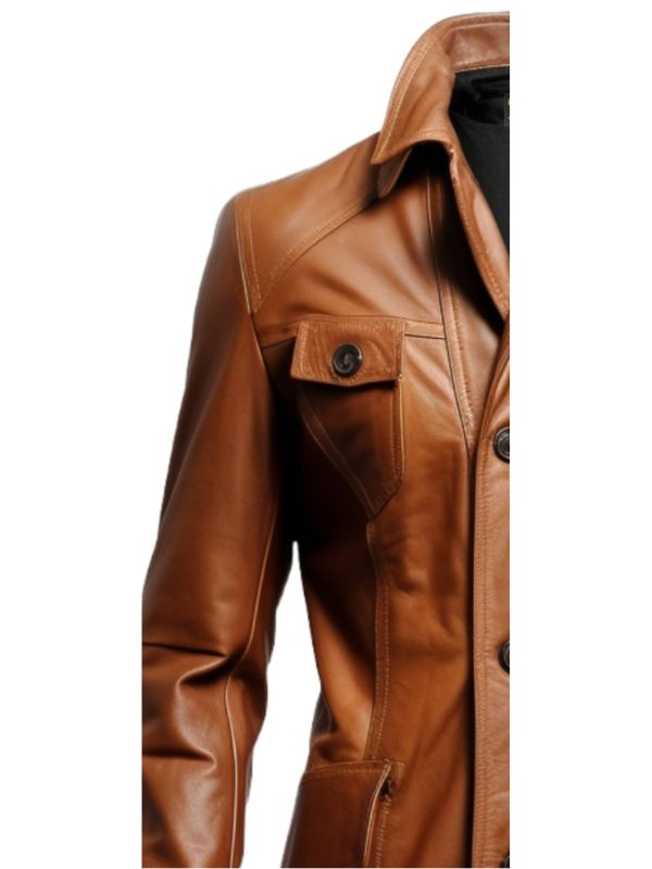 Vintage Brown Women’s Leather Long Coat