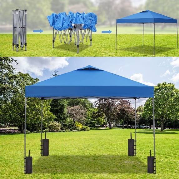 Ainfox 10 x 10 ft Pop-Up Canopy  Patio Canopy With 4 Sand bags For Patio,Garden,Party