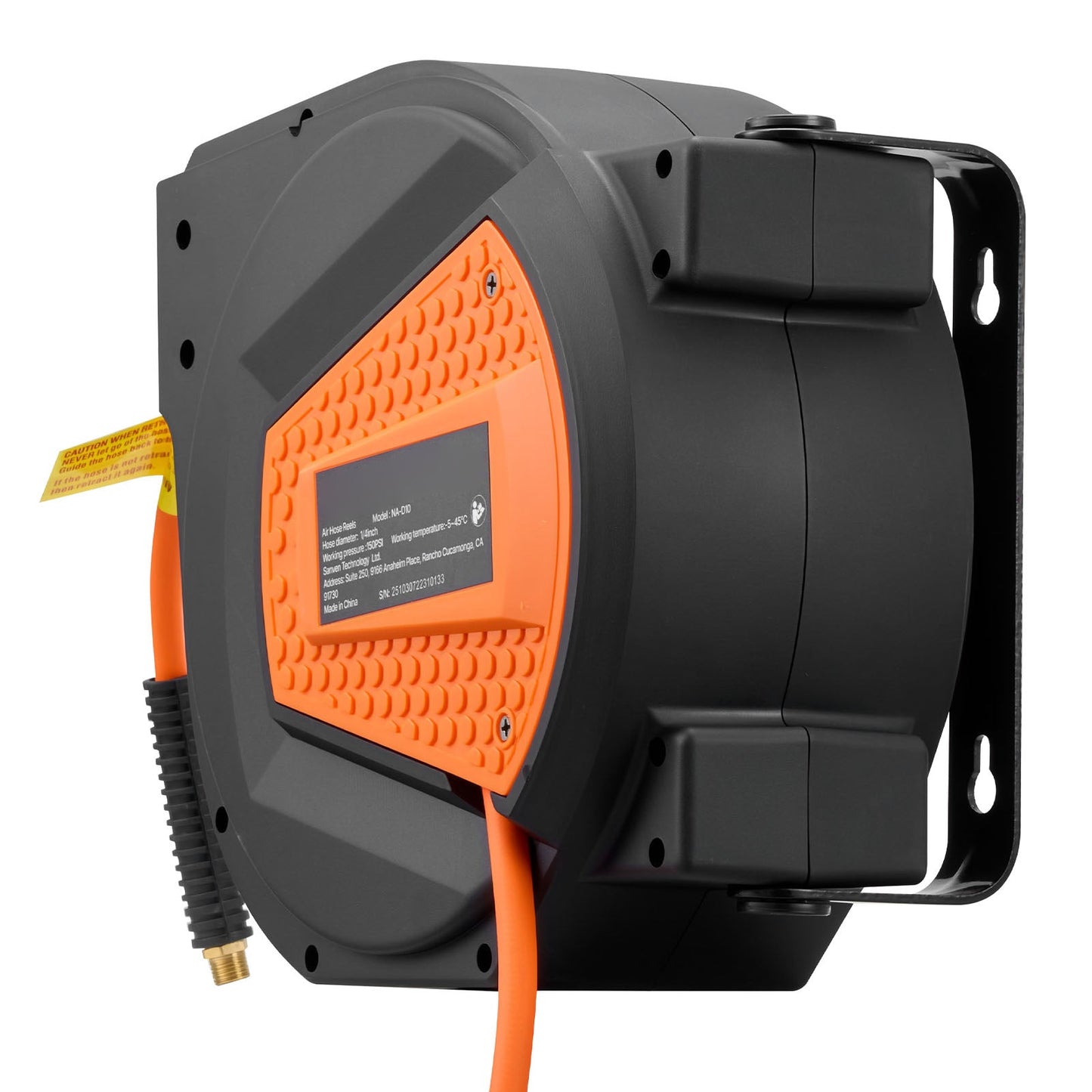 Retractable Air Hose Reel, 1/4 Inch x 50 FT