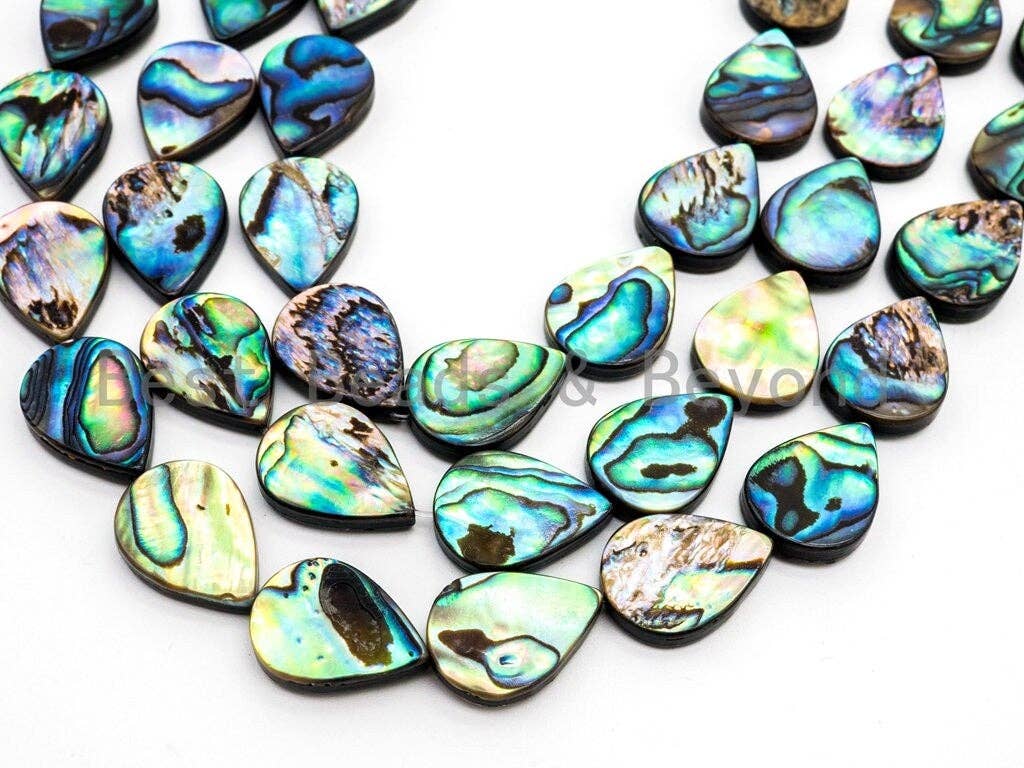Natural Flat Teardrop Abalone Shell beads, 8x12mm/10x14mm/12x16mm/13x18mm Teardrop Smooth Shell Beads, loose abalone, 16inch strand,SKU#R3C