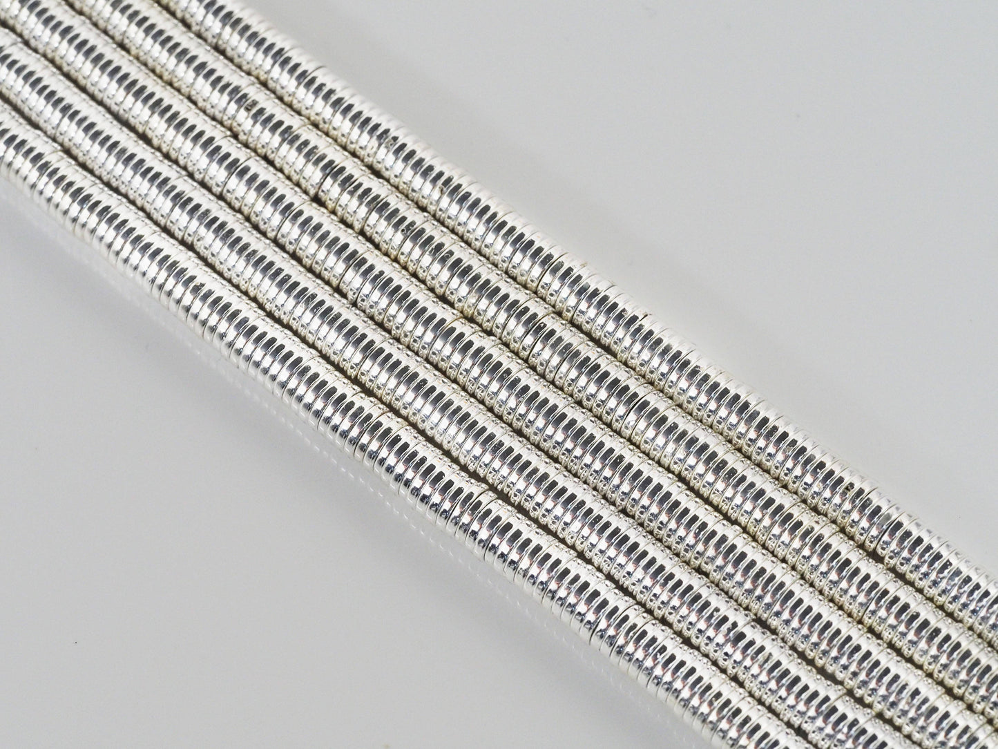 Bright Silver Hematite Heishi Beads, 3mm/4mm/6mm, sku#S151