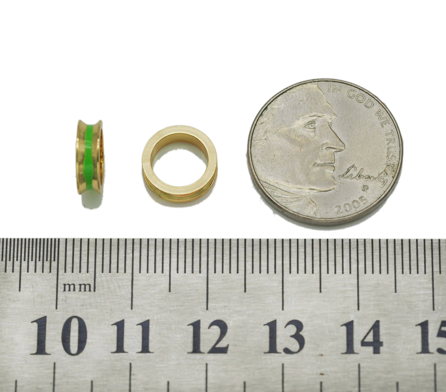 Large Hole Enamel Round Spacer Beads, Sku#LK654