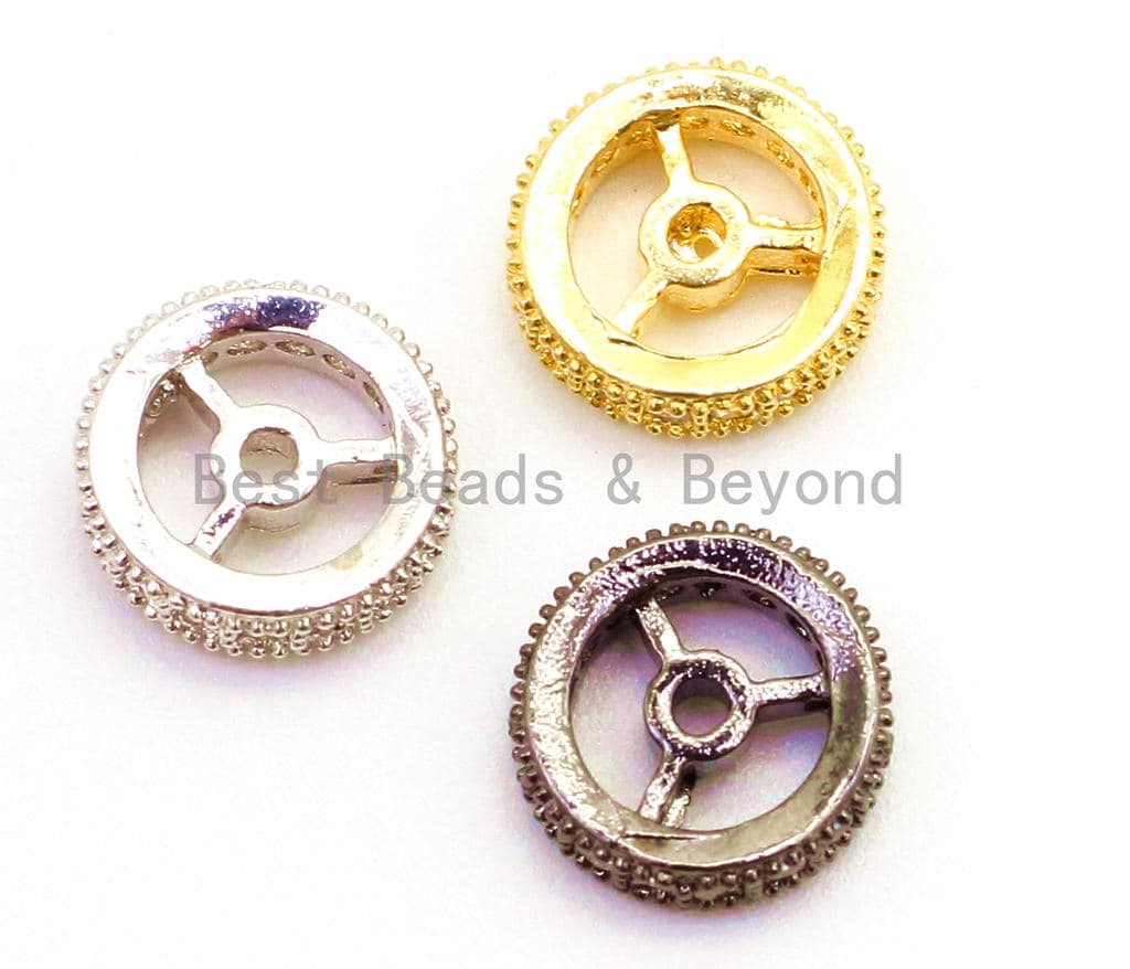 CZ Micro Pave Round Wheel Spacer Beads, sku#G79