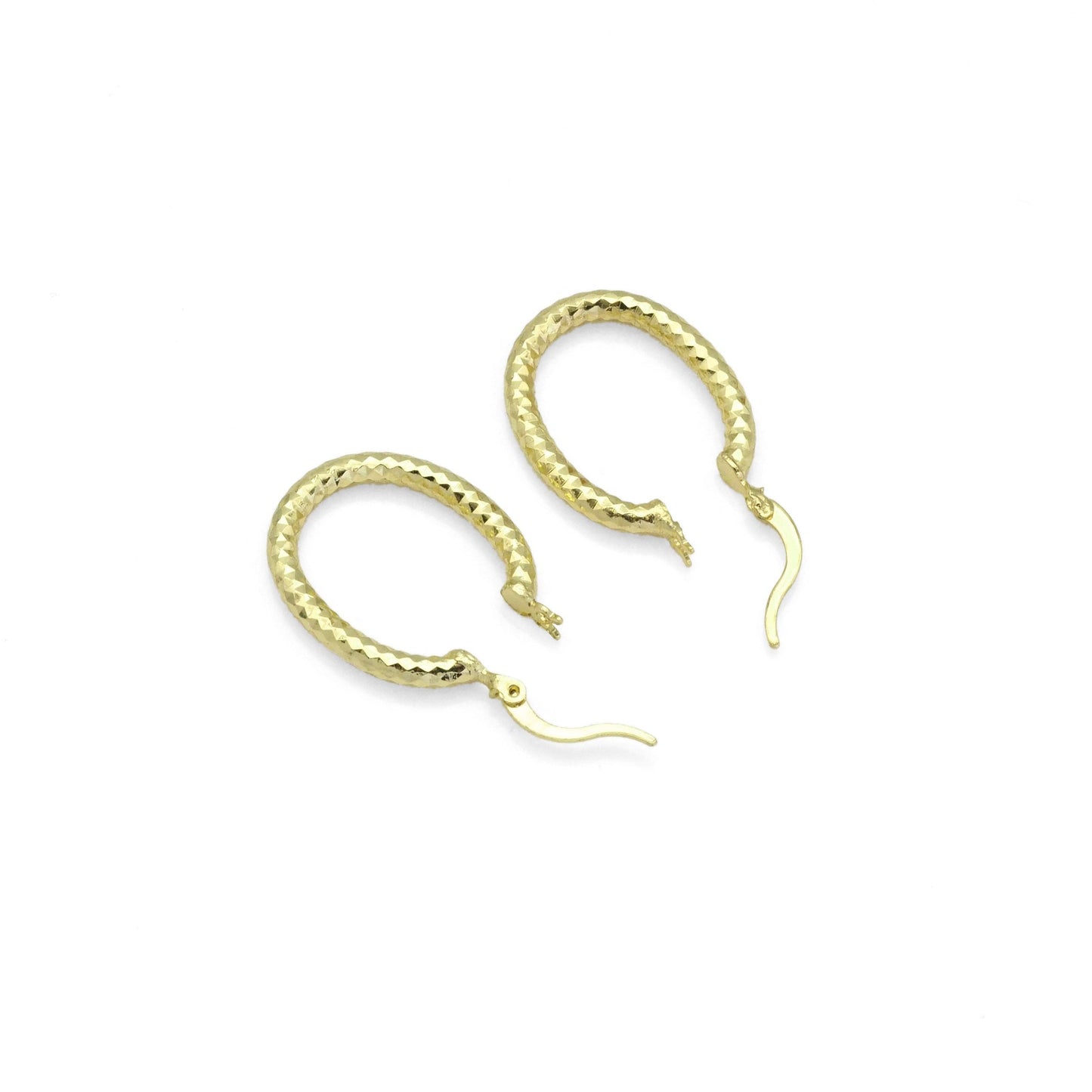 Gold Oval Hoop Earrings, Sku#LK859