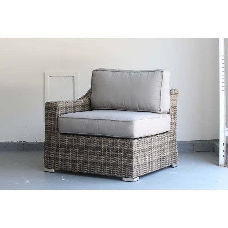 Chic Fully Assembled 66" Wide Outdoor Wicker Loveseat with Plush Cushions