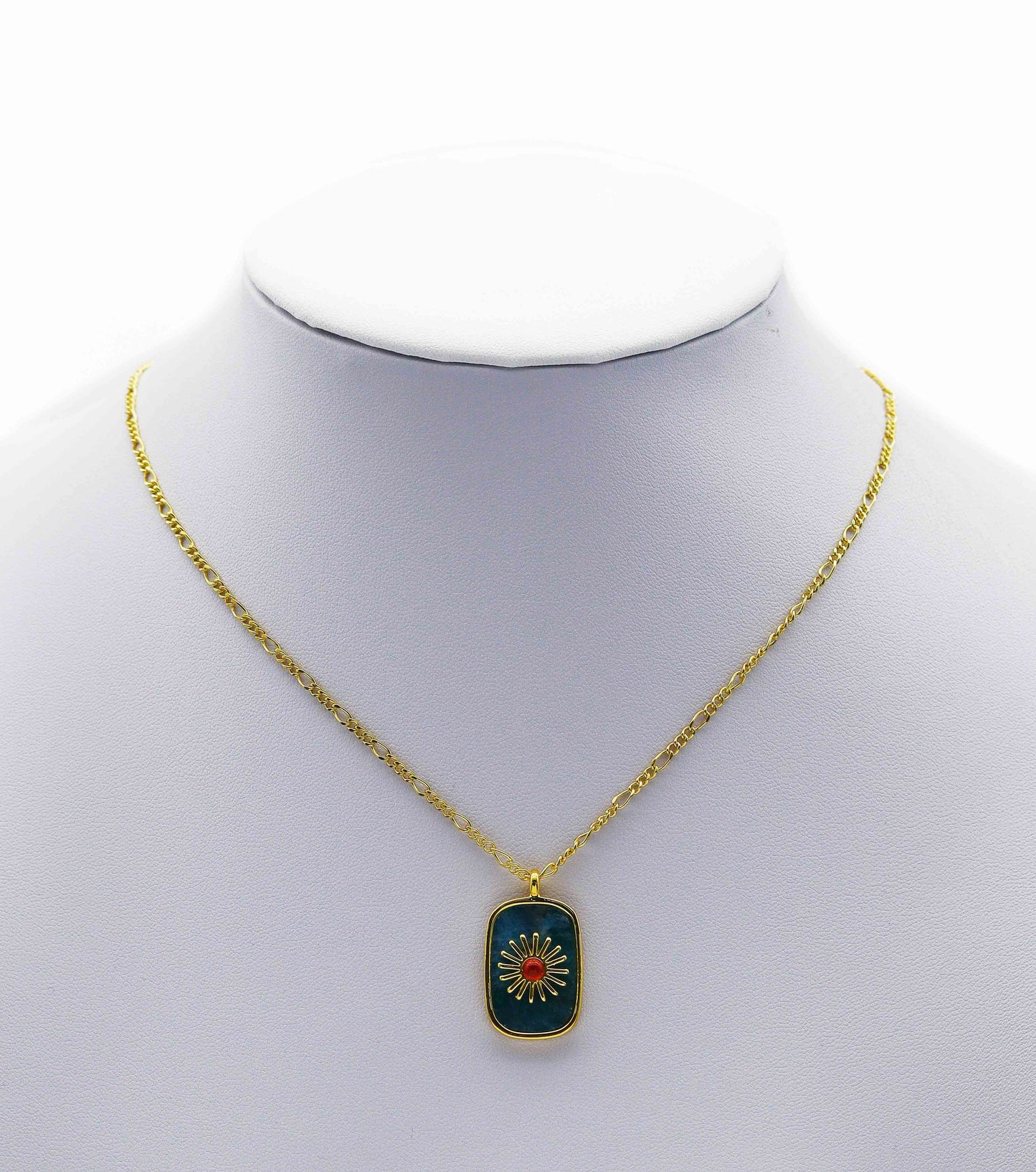 Gold North Star On Rectangle Gemstone Charm, Sku#LY14c