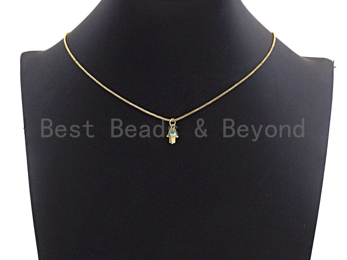 Turquoise CZ Micro Pave Hamsa Hand Shaped Pendant/Charm, Cubic Zirconia Pendant Charm, 8x11mm,sku#Z565