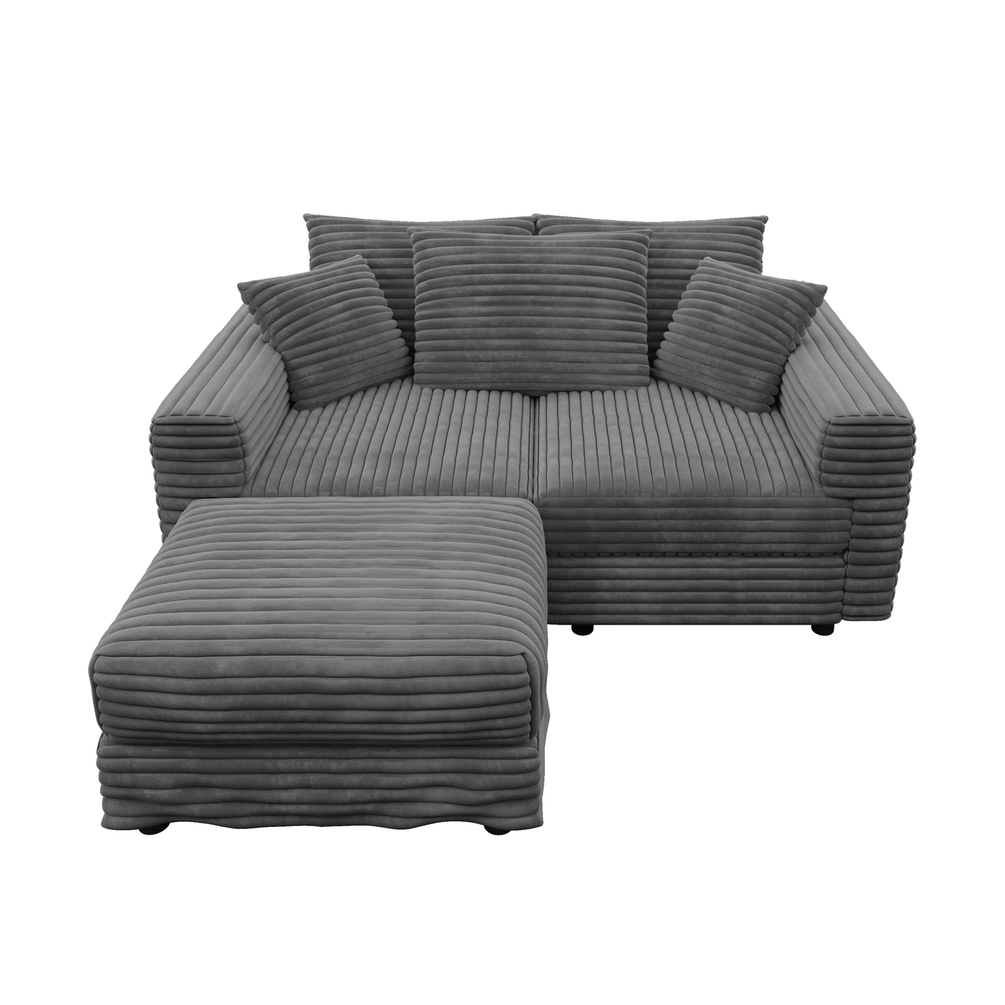 Plush Corduroy 3-Seat Sofa