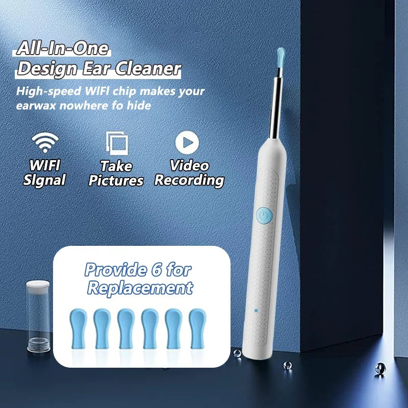 Visual Ear Wax Cleaner with Camera Safe Earwax Removal Endoscope with 5M Camera Luminous Otoscope Ear Cleaning Tools Ear Care