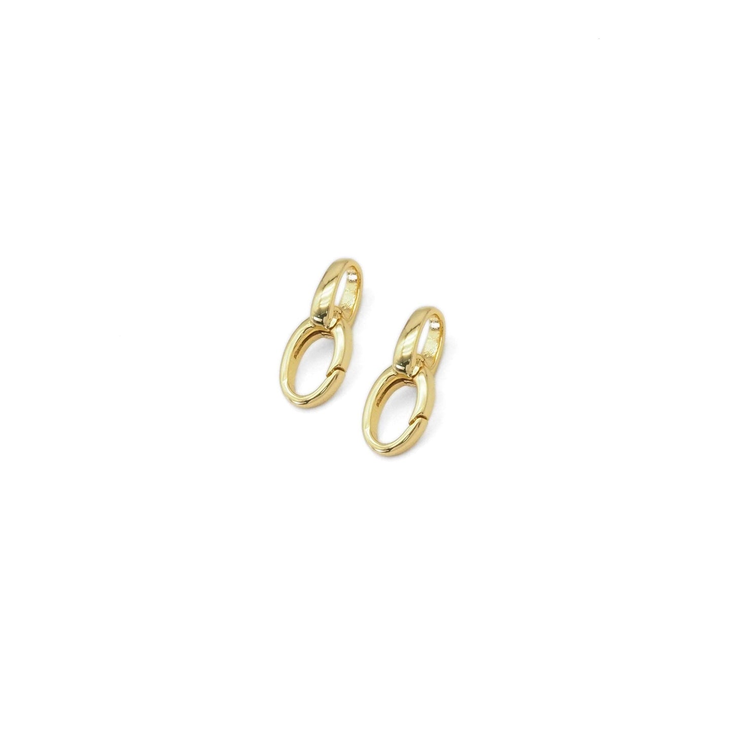 Plain Gold Oval Link Charm Holder/Snap Click Clasp/Chain Link, SKU#Y836
