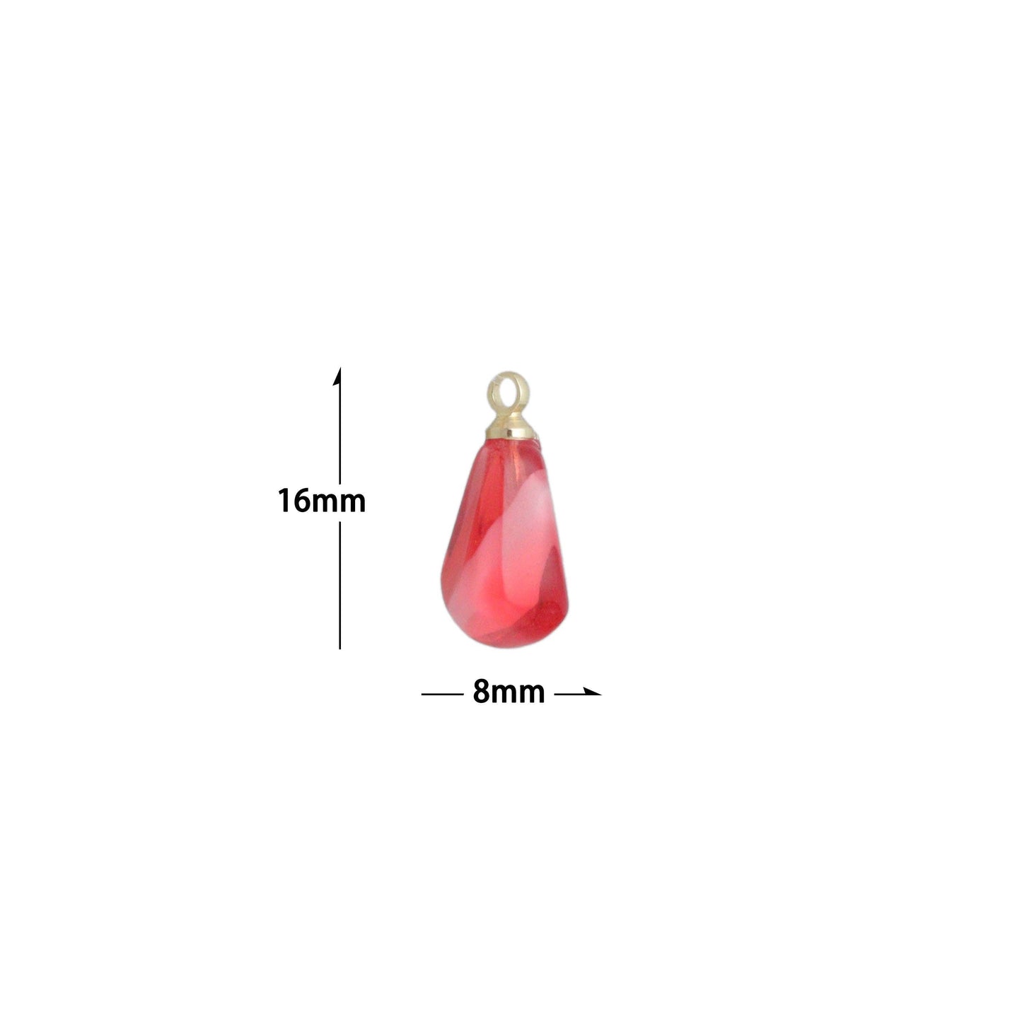 Gold Red Pomegranate Seed Charm Pendant,Sku#LK1250
