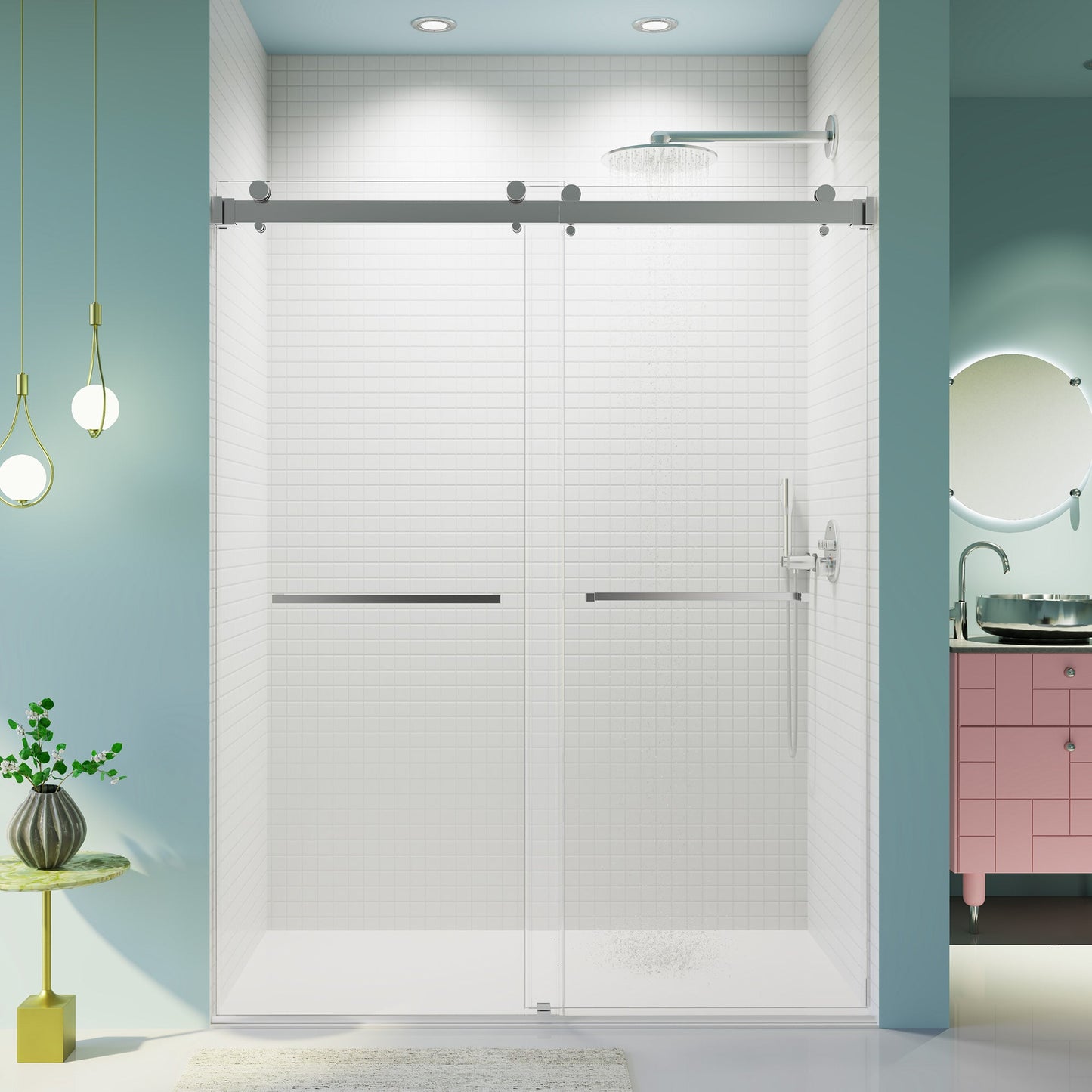 Frameless Double Sliding Shower Door