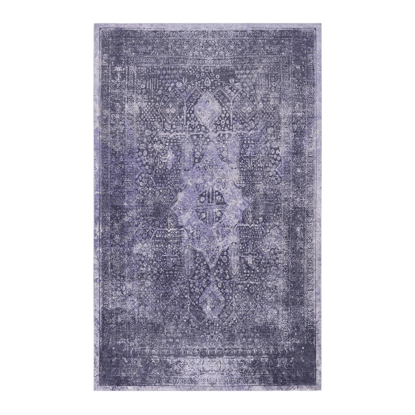 MAVAL Anthracite Washable Rug 8x10 Area Rug