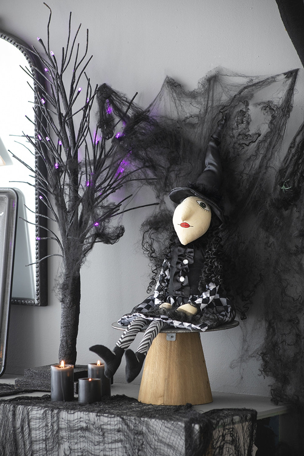 21"H Halloween Sitting Witch Decor